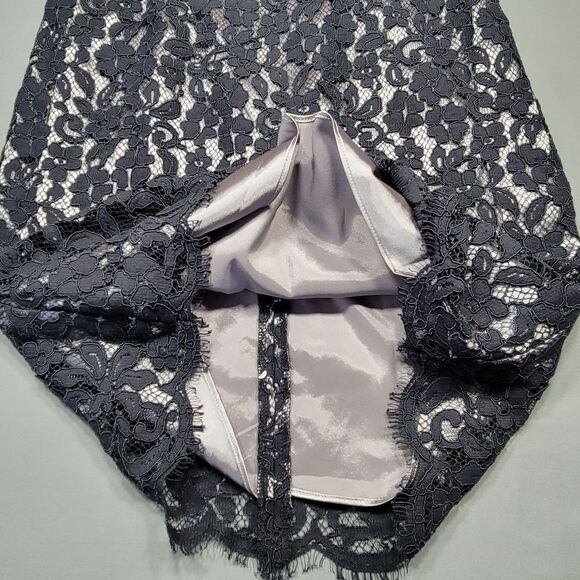 The Limited Black Dress Preppy Lace Midi Stretch Short Sleeves NEW Women Size 2 - Picture 8 of 10